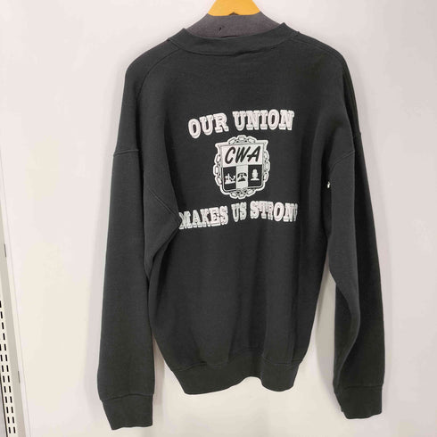 90S FRUIT OF THE LOOM ボディ USA製 US WEST EMPLOYEE OUR UNION MAKES US STRONG 両面 プリント 裏起毛 スウェット メンズ import:XXL